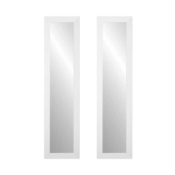 BrandtWorks Oversized Rectangle White 2 Piece Mirror (71 in. H x 16 in. W)