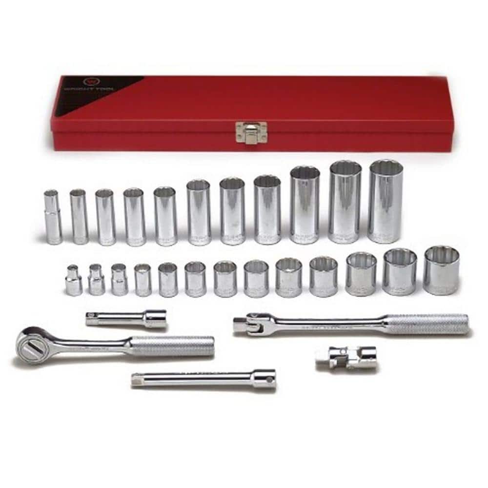 Wright Tool 3/8 in. Drive 12-Point Standard and Deep Socket Set (29-Piece)  340