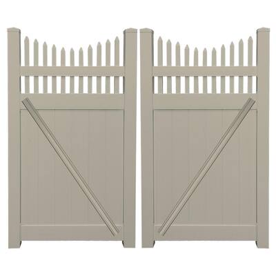 Weatherables Halifax 7 ft. H x 8 ft. W Khaki Vinyl Privacy Fence Panel ...