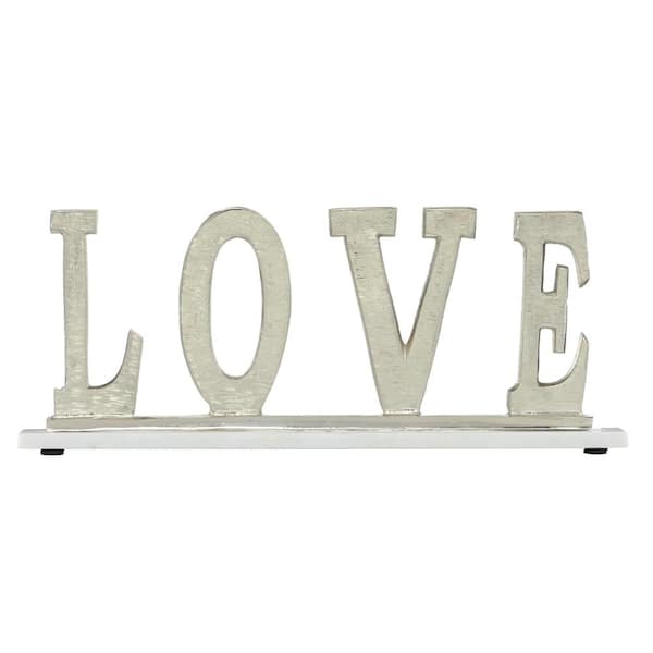 Litton Lane Silver Aluminum Traditional Decorative Sign