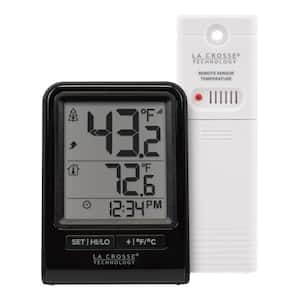 Battery Operated Black Wireless Digital Thermometer