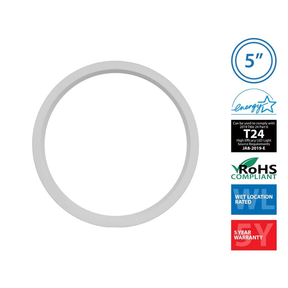 White Round LED Surface Mount Downlight with Selectable Color Temperature