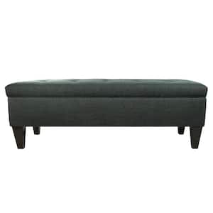 Brooke B-Allure Charcoal Button Tufted Upholstered Storage Bench
