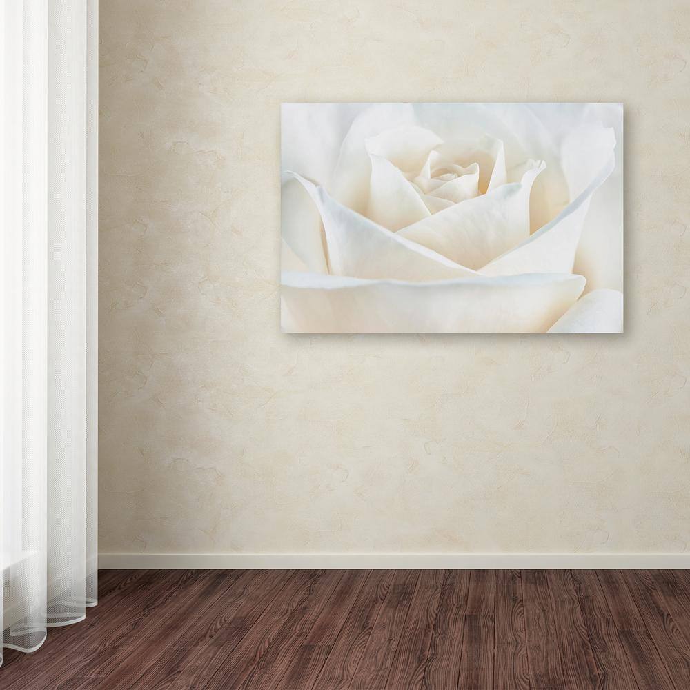 Pure White Rose Abstract Canvas Art for Nursery