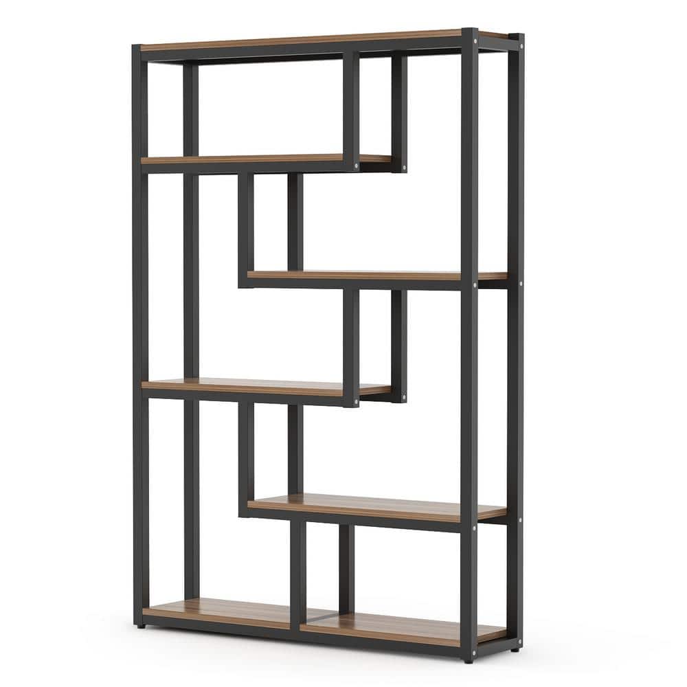 Buy Benjamin 69.3 in. Rustic Brown Wood 6Shelf Etagere Bookcase with