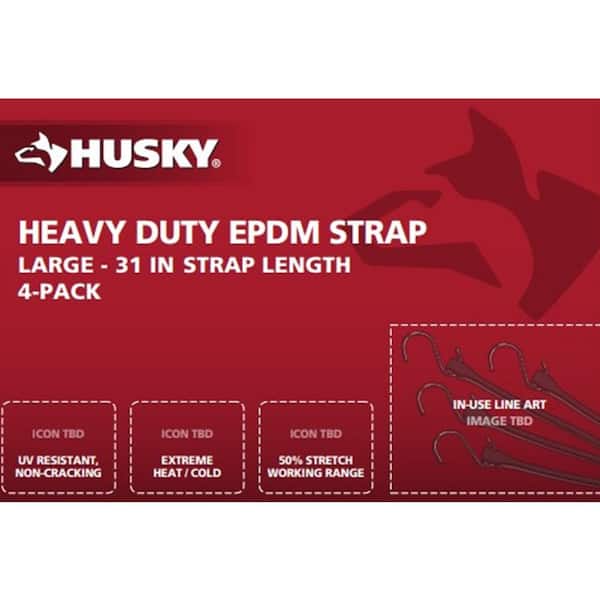 31 in Heavy Duty EPDM Tarp Strap, 4 Pack
