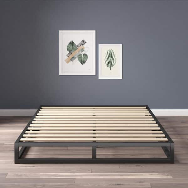 Zinus Joseph Modern Studio 6 In Platforma Low Profile Bed Frame Queen Hd Mb 6q The Home Depot Zinus Joseph Modern Studio 6 In, Zinus Modern Studio Black Queen Platform Bed