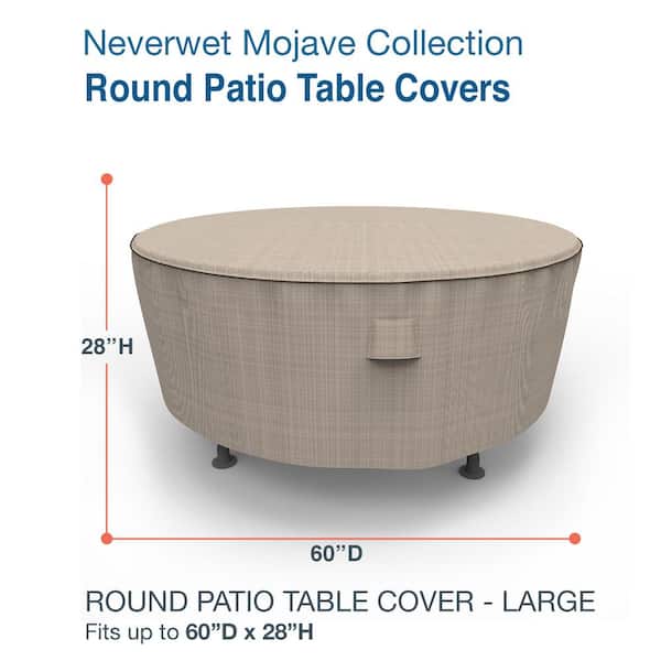 Budge Rust Oleum Neverwet Mojave Large, 60 Round Patio Table Cover