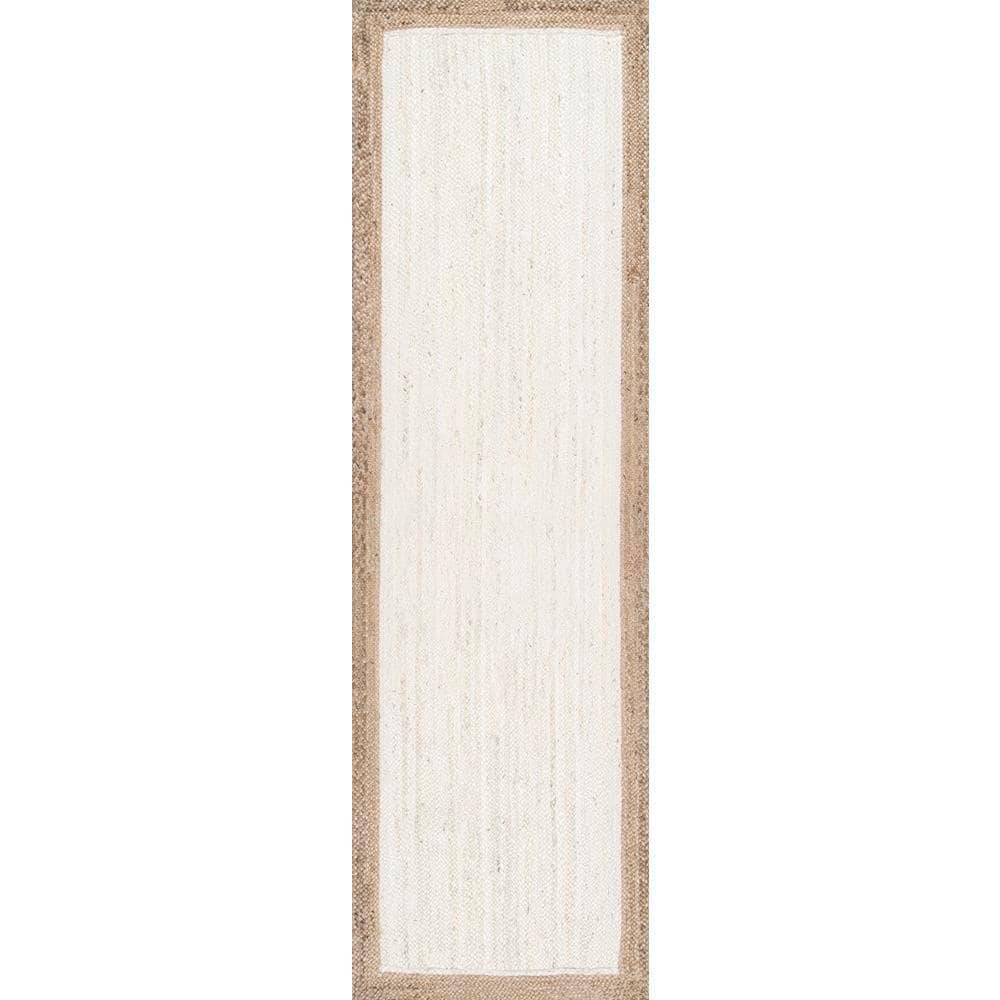 Elanora Farmhouse Bordered Jute White 3 ft. x 10 ft. Runner Rug price history on PriceWatchPro