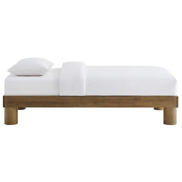 Runa French Oak Brown Wood Frame Twin Platform Bed