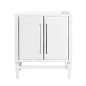 Mason 30 in. Bath Vanity Cabinet Only in White with Silver Trim