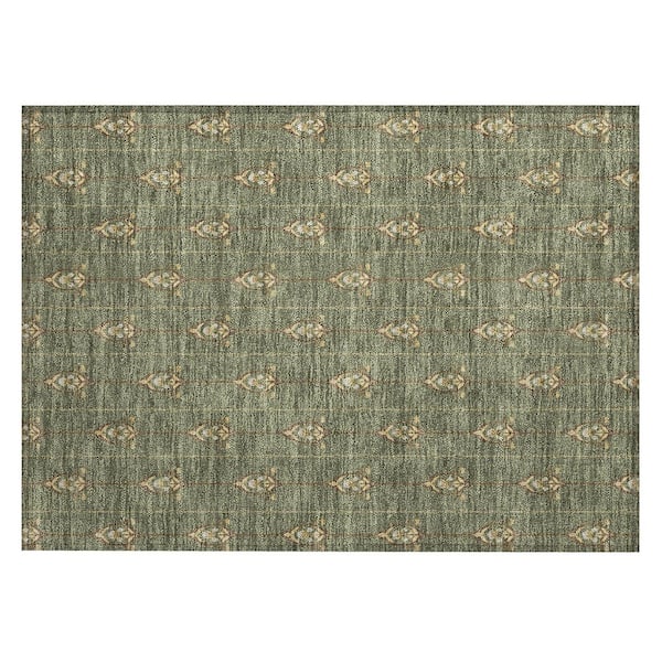 Chantille Machine Washable Indoor/Outdoor Abstract ACN2691 Olive 2 ft. x 3 ft. Accent Rug