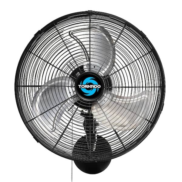 16 in. Pro Series Oscillating Wall Fan, High Velocity Heavy Duty Metal Industrial Wall Mounted Fans, 3-Speed, Black