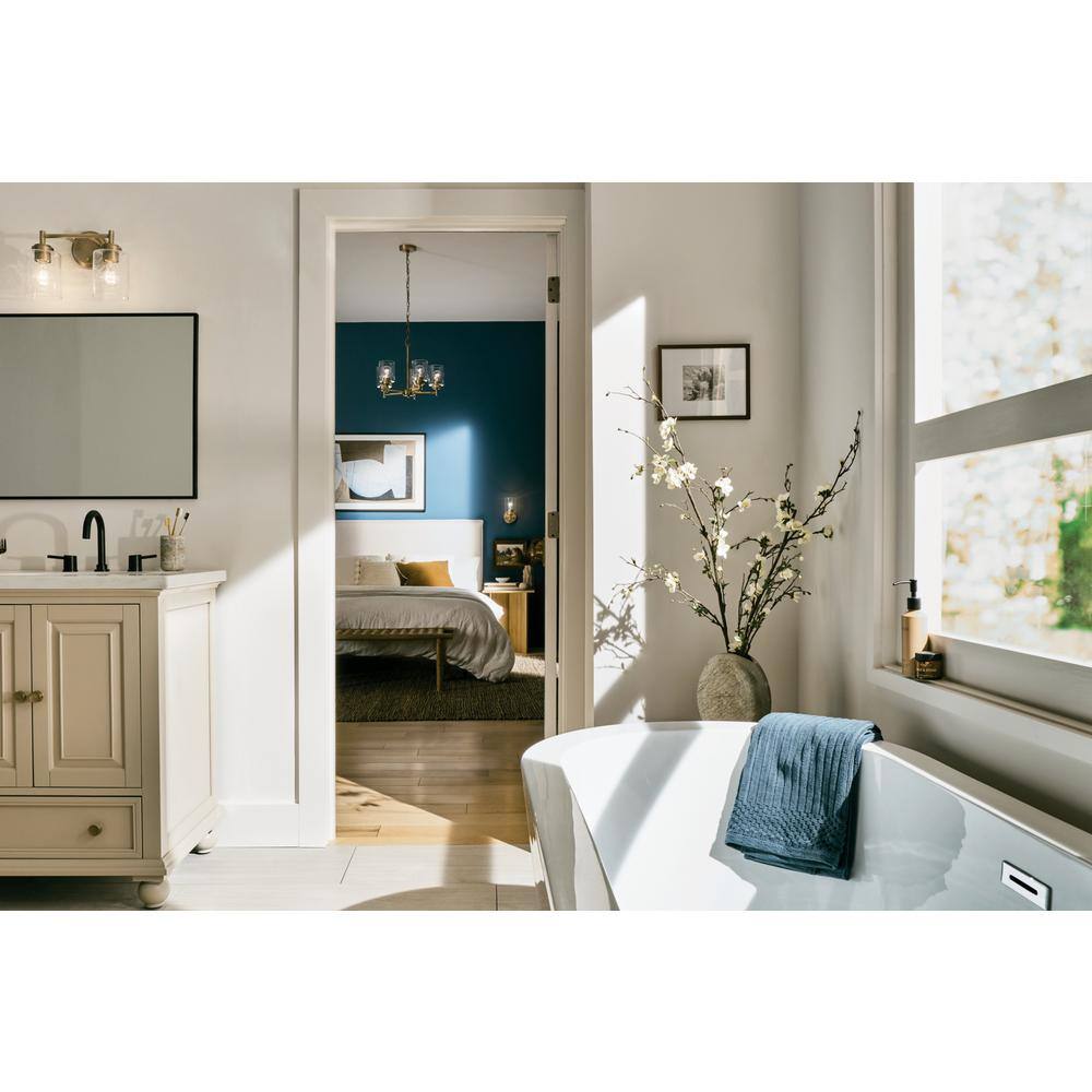 Winslow Natural Brass 2-Light Vanity with Clear Seeded Glass