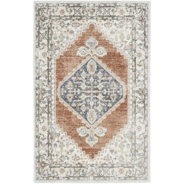 Gray 3 ft. x 5 ft. Oriental Area Rug