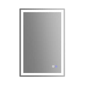 24 in. W x 36 in. H Rectangular Frameless Anti-Fog LED Light Wall Mounted Bathroom Vanity Mirror in White