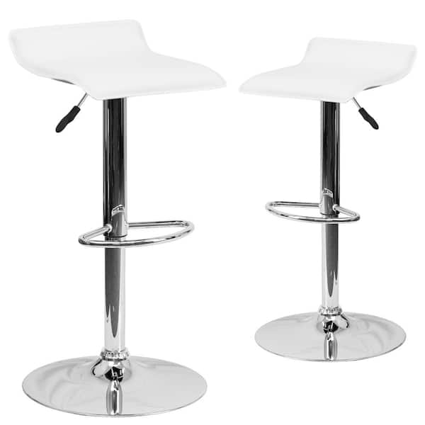 white bar stools with backrest