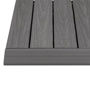 1/6 ft. x 1 ft. Quick Deck Composite Deck Tile Straight Fascia in Argentinian Silver Gray (4-Pieces/Box)