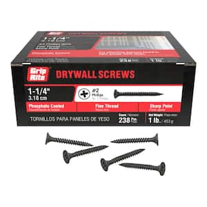 #6 x 1-1/4 in. #2 Phillips Bugle Head Fine Thread Drywall Screws 1 lb. Box