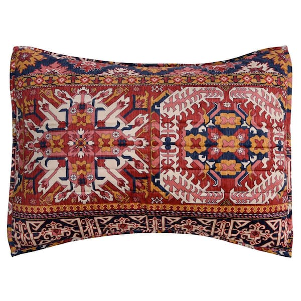 LEVTEX HOME Madera Multi-Color Global Polyester Velvet Standard Sham