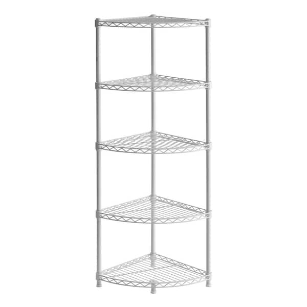 Muscle Rack White 5 Tier Corner Steel, Stainless Steel Wire Shelves Home Depot