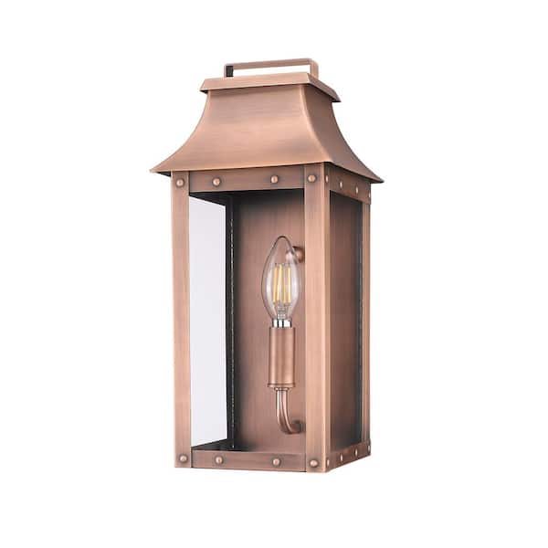 Manchester Collection 1-Light Copper Patina Outdoor Wall Lantern Sconce