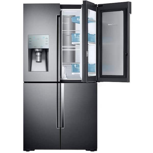 Samsung 22.1 cu. ft. 4-Door Flex Food Showcase French Door Refrigerator in Black Stainless, Counter Depth