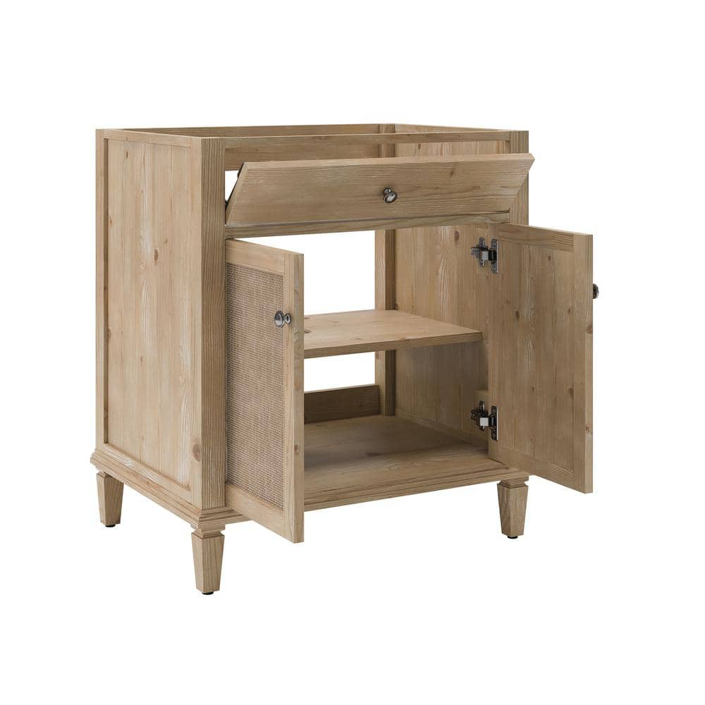 Cora 30" Light Brown Solid Wood Freestanding Bathroom Vanity