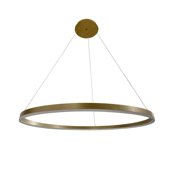 EQLight Yatziri 45-Watt Integrated LED Gold Circular Chandelier