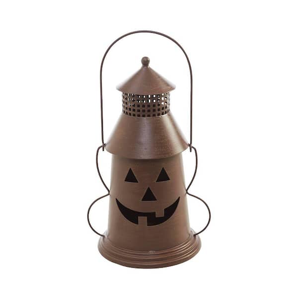 VHC BRANDS 12 in. Bronze Halloween Lantern Tealight Holder