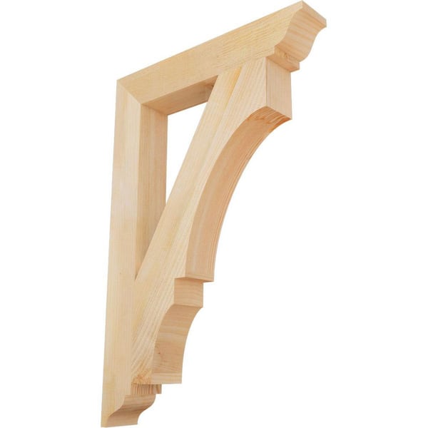 Ekena Millwork 4 in. x 36 in. x 24 in. Douglas Fir Balboa Traditional Rough Sawn Bracket