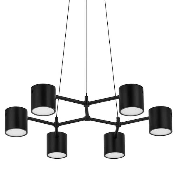 Turrill 35-Watt 6-Light Matte Black Integrated LED Candlestick Chandelier