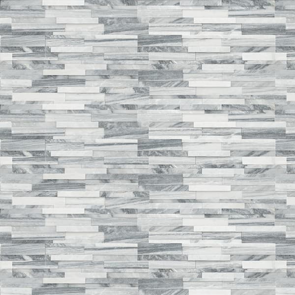 Alaska Gray 3D Ledger Panel 6 in. x 24 in. Honed Marble Wall Tile (10 Cases / 60 sq. ft./ Pallet)