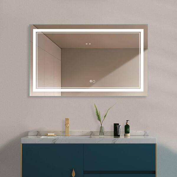 Epowp 39 In W X 24 H Small Rectangular Frameless Anti Fog Wall Mounted Bathroom Vanity Mirror Silve Liuy D0hpkcvv Epowp 39 In W X 24 H Small, Small Wall Mount Vanity Mirror