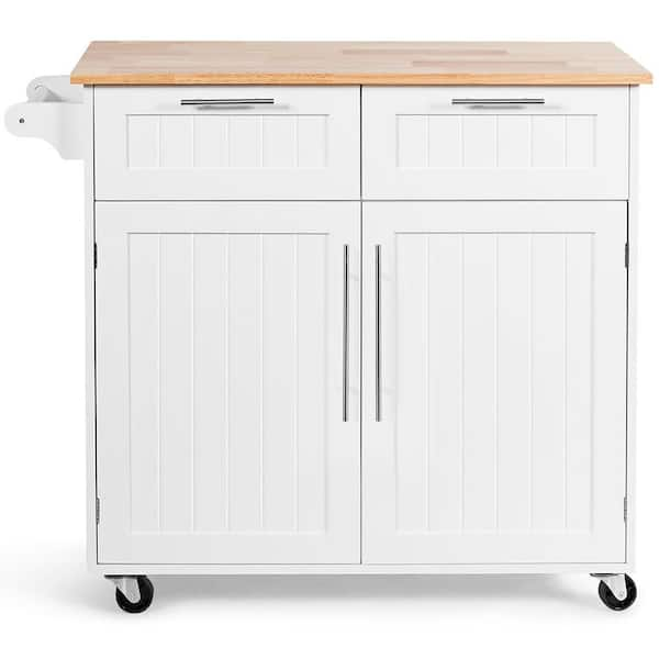 Costway Rolling Kitchen White Slim Storage Cart Mobile Shelving Organizer  with Handle JV10220WH - The Home Depot