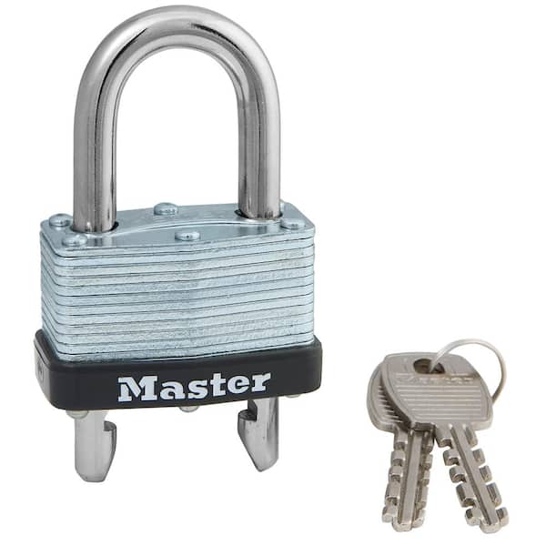Master Lock Lock with Key, 1-3/4in. Wide, Adjustable Shackle