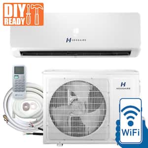 DIY 22.5 SEER 12,000 BTU Wi-Fi 1 Ton Ductless Mini Split Air Conditioner and Heat Pump Variable Speed Inverter - 115V