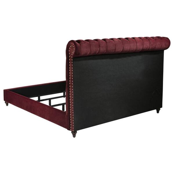 Coaster Devon Wine Red Wood Frame Upholstered California
