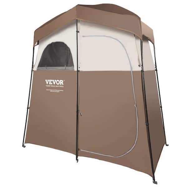 VEVOR Camping Shower Tent 83 in. L x 42 in. W x 83 in. H 2 Rooms Privacy Tent Portable Shelter for Dressing Changing Toilet