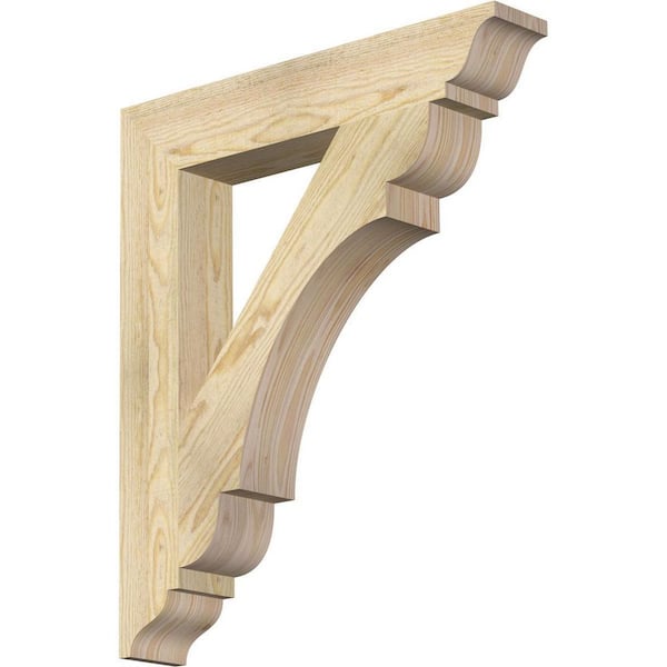 Ekena Millwork 4 in. x 28 in. x 24 in. Douglas Fir Olympic Traditional Rough Sawn Bracket