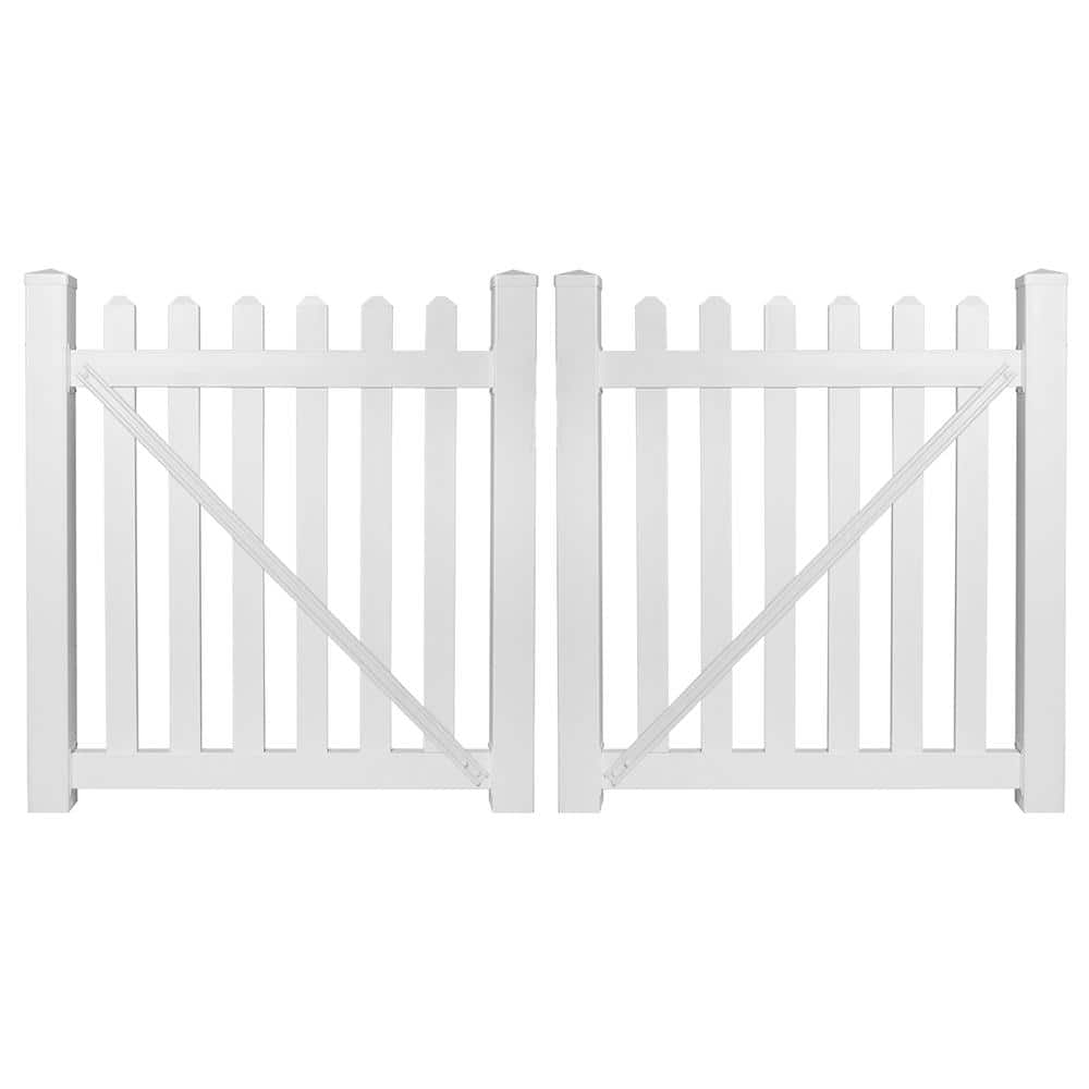 Chelsea 8 ft. W x 4 ft. H White Vinyl Picket Fence Double Gate Kit price history on PriceWatchPro
