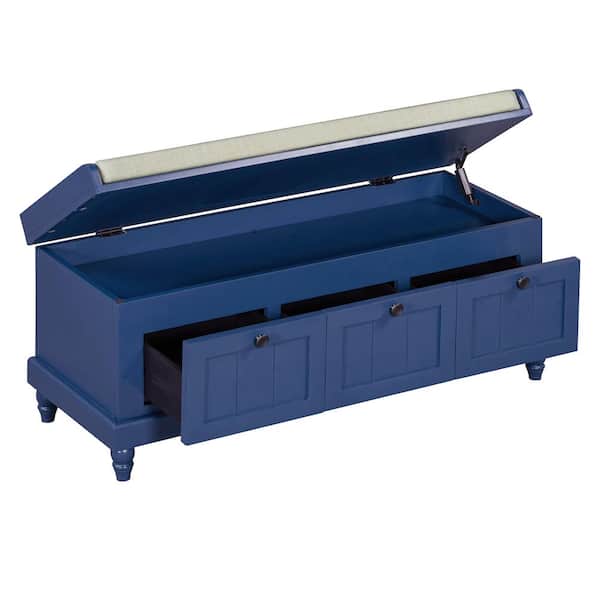 COWLOWN 44 in. W x 15.9 in. D x 18.9 in. H Bathroom Navy Blue Linen Cabinet