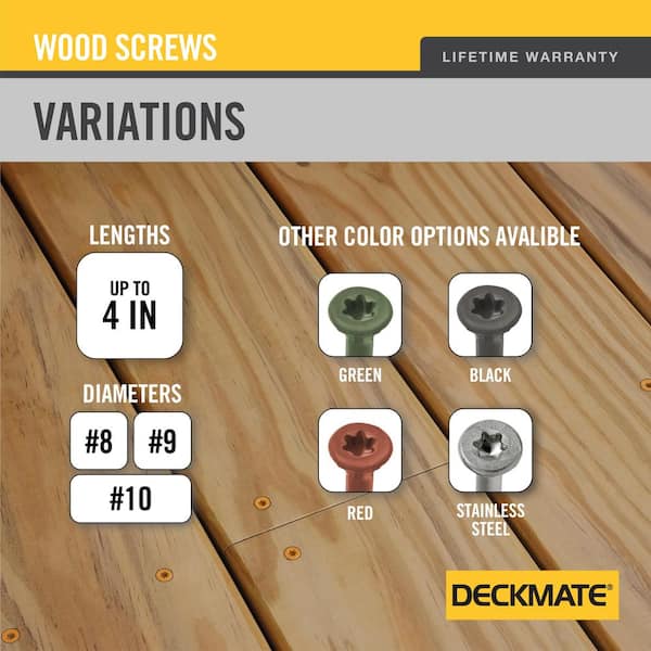 DECKMATE #10 x 4 in. Tan Flat Head Square Drive Deck Screw 5 lbs.-Box (237-Piece)
