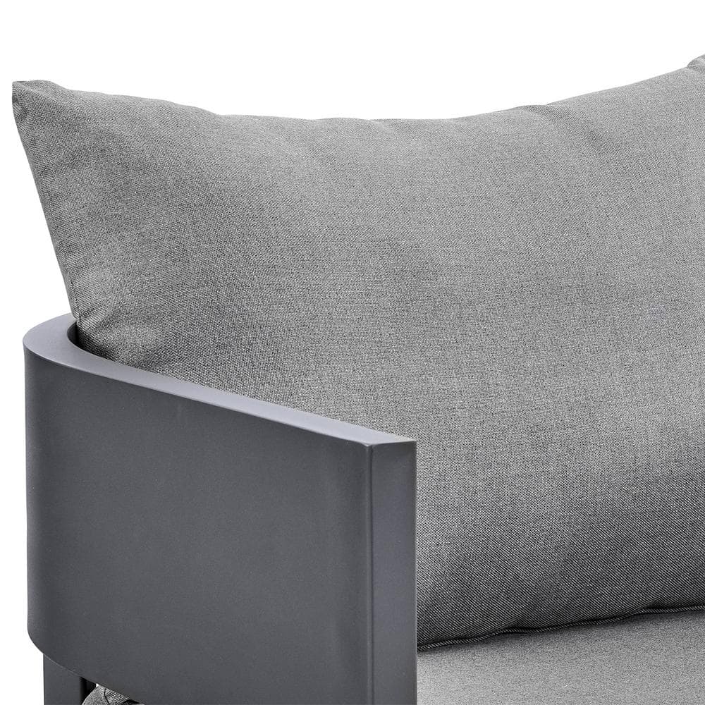 Menorca Dark Gray Aluminum Three-Seat Outdoor Sofa