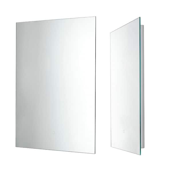 Nestfair 24 in. W x 32 in. H Rectangular Frameless Wall Mount Bathroom Vanity Mirror with LED