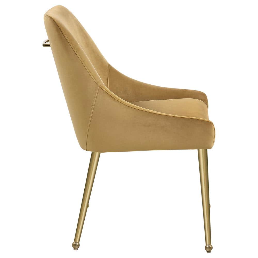 Navy Velvet Parsons Side Chair with Gold Metal Legs
