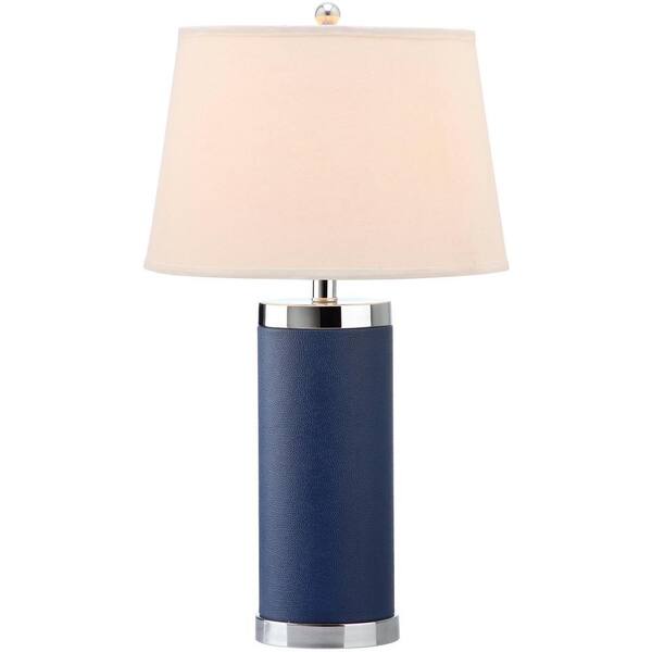 Safavieh Leather Column 26 In Navy, Navy Blue Table Lamp Shades Uk