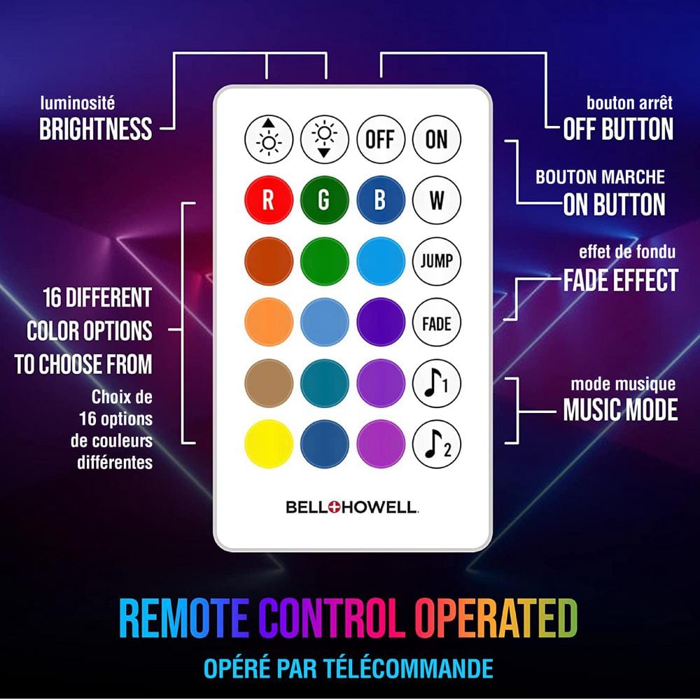 12ft Color-Changing LED Tape Light with Remote Control