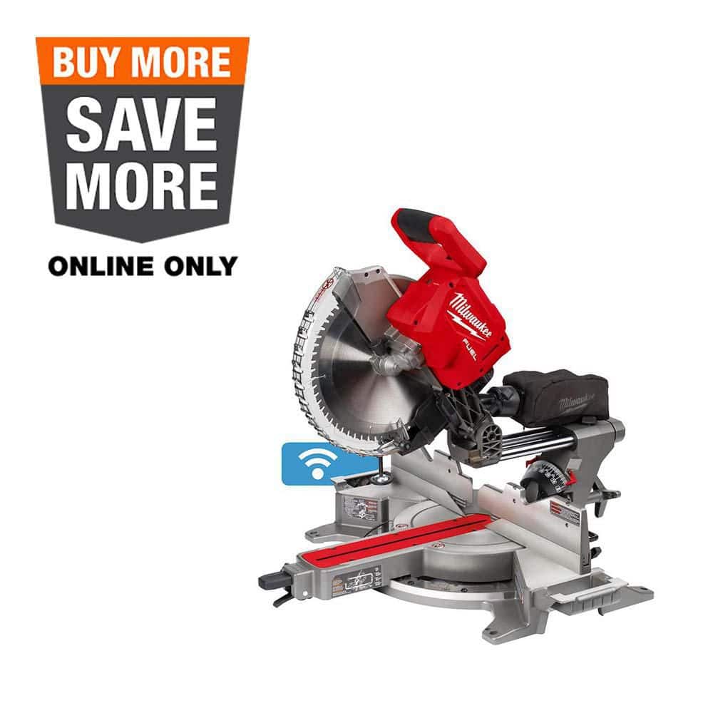 Milwaukee M18 FUEL 18V Lithium-Ion Brushless Cordless 12 in. Dual Bevel Sliding Compound Miter Saw (Tool-Only) 2739-20