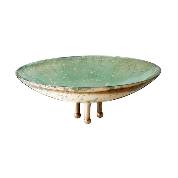 Titan Lighting Gilded Sea 10 in. Glass Decorative Bowl in Sea Green